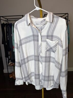 Rails White & Gray Plaid Women’s Button-Down Shirt